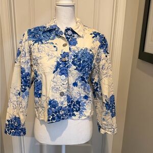 Anthropologie blue floral shirt